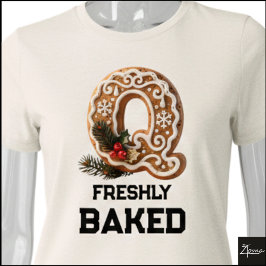 Lebkuchen-Weihnachtsinitial Q Tri-Blend Shirt