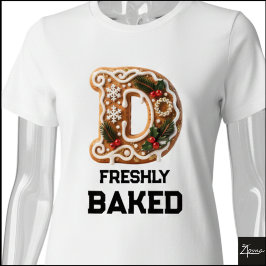 Lebkuchen-Weihnachtsinitiale Buchstabe D Tri-Blend Shirt