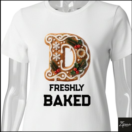 Lebkuchen-Weihnachtsinitiale Buchstabe D Tri-Blend Shirt