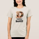 Lebkuchen-Weihnachtsinitiale Buchstabe D Tri-Blend Shirt (Vorderseite)