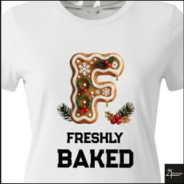 Lebkuchen-Weihnachtsinitiale Buchstabe F Tri-Blend Shirt