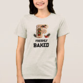 Lebkuchen-Weihnachtsinitiale Buchstabe F Tri-Blend Shirt (Vorderseite)