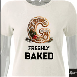 Lebkuchen-Weihnachtsinitiale Buchstabe G Tri-Blend Shirt