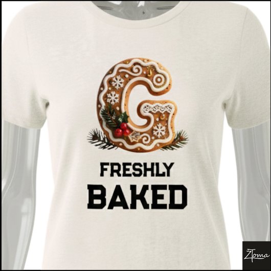 Lebkuchen-Weihnachtsinitiale Buchstabe G Tri-Blend Shirt