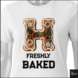 Lebkuchen-Weihnachtsinitiale Buchstabe H Tri-Blend Shirt