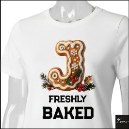 Lebkuchen-Weihnachtsinitiale Buchstabe J Tri-Blend Shirt