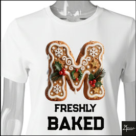Lebkuchen-Weihnachtsinitiale Buchstabe M Tri-Blend Shirt