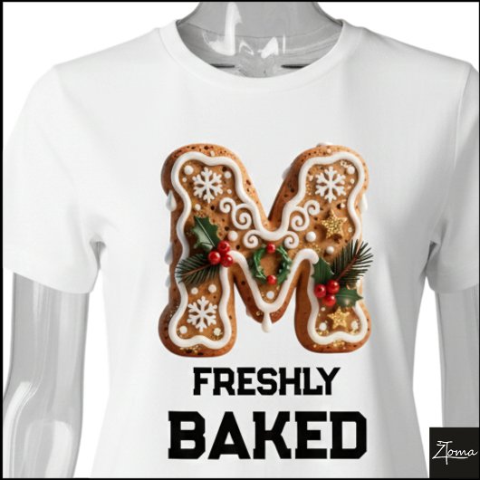 Lebkuchen-Weihnachtsinitiale Buchstabe M Tri-Blend Shirt