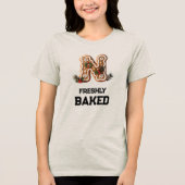 Lebkuchen-Weihnachtsinitiale Buchstabe N Tri-Blend Shirt (Vorderseite)