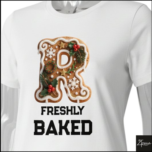 Lebkuchen-Weihnachtsinitiale Buchstabe R Tri-Blend Shirt