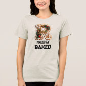 Lebkuchen-Weihnachtsinitiale Buchstabe R Tri-Blend Shirt (Vorderseite)