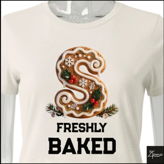 Lebkuchen-Weihnachtsinitiale Buchstabe S Tri-Blend Shirt
