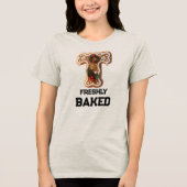 Lebkuchen-Weihnachtsinitiale Buchstabe T Tri-Blend Shirt (Vorderseite)