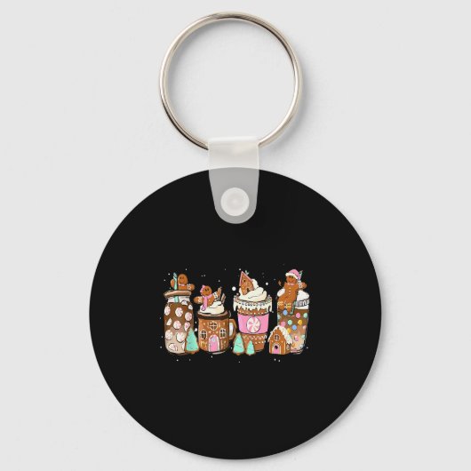 Lebkuchen-Weihnachtskaffee C Latte Getränk Schlüsselanhänger (Vorderseite)