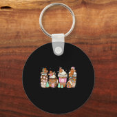 Lebkuchen-Weihnachtskaffee C Latte Getränk Schlüsselanhänger (Vorderseite)