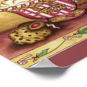 Lebkuchen-Weihnachtskaffee-Kunstbastelpapier Poster (Ecke)