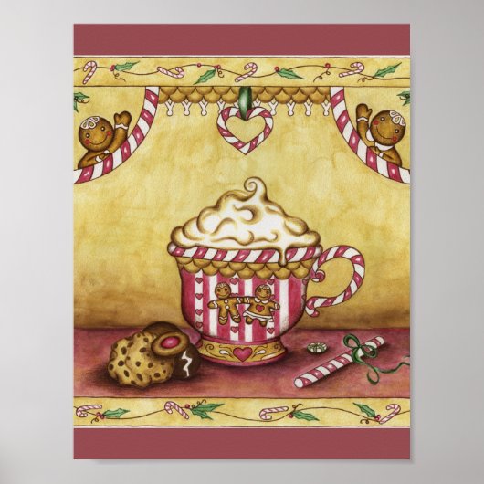 Lebkuchen-Weihnachtskaffee-Kunstbastelpapier Poster (Vorne)