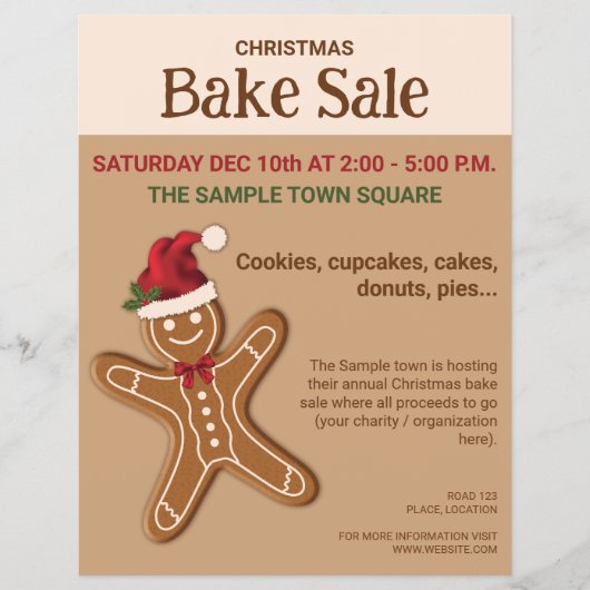 Lebkuchen Weihnachtskuchen Verkauf Flyer (Vorne)
