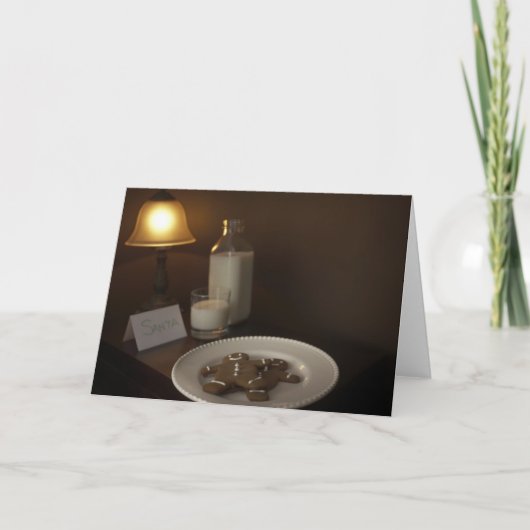 Lebkuchen Weihnachtsmann Feiertagskarte (Vorderseite)