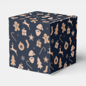 Lebkuchen, Weihnachtsmann und Weihnachtsbaummuster Geschenkschachtel (Rückseite)