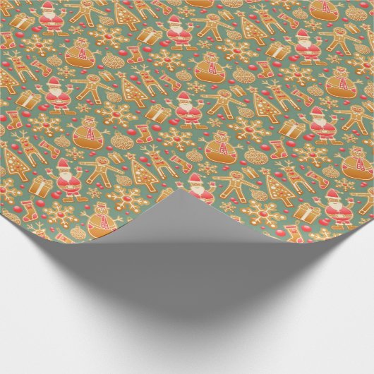 Lebkuchen-Weihnachtsmotive Geschenkpapier (Ecke)