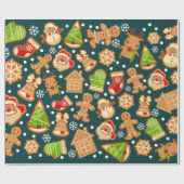 Lebkuchen Weihnachtsmuster Geschenkpapier (Flach)