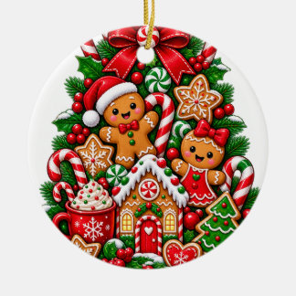 Lebkuchen-Weihnachtsornament Keramik Ornament