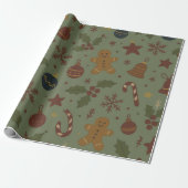 Lebkuchen-Weihnachtspapier Geschenkpapier (Ungerollt)