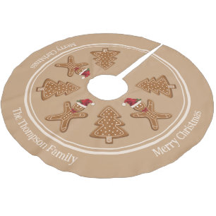 Lebkuchen-Weihnachtsplätzchen-Formen mit Text Polyester Weihnachtsbaumdecke