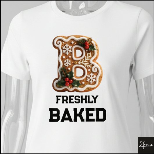 Lebkuchen-Weihnachtsplätzchen Initiale Buchstabe B Tri-Blend Shirt