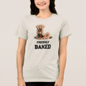 Lebkuchen-Weihnachtsplätzchen Initiale L Tri-Blend Shirt (Vorderseite)