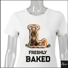 Lebkuchen-Weihnachtsplätzchen Initiale L Tri-Blend Shirt