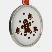Lebkuchen Weihnachtsplätzchen Silbernes Ornament (Rechts)