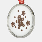Lebkuchen Weihnachtsplätzchen Silbernes Ornament (Links)