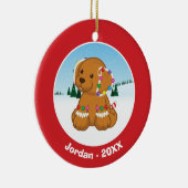 Lebkuchen-Welpe Keramikornament (Rechts)