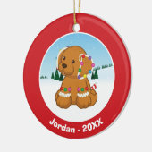 Lebkuchen-Welpe Keramikornament (Links)