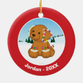 Lebkuchen-Welpe Keramikornament (Hinten)