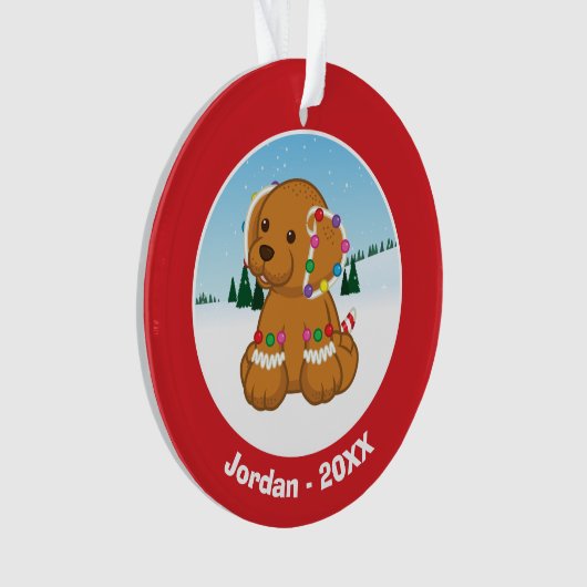 Lebkuchen-Welpe Ornament (Vorderseite)