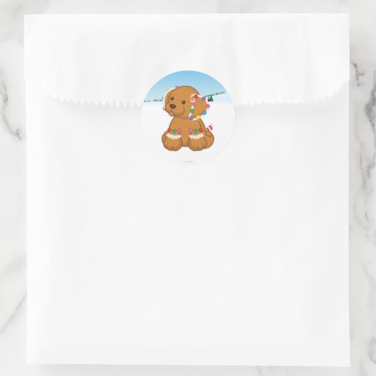 Lebkuchen-Welpe Runder Aufkleber (Tasche)