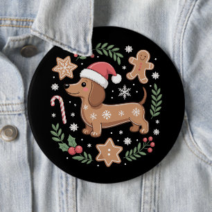 Lebkuchen Wiener Hund Liebhaber Dachshund Weihnach Button