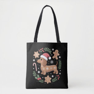 Lebkuchen Wiener Hund Liebhaber Dachshund Weihnach Tasche