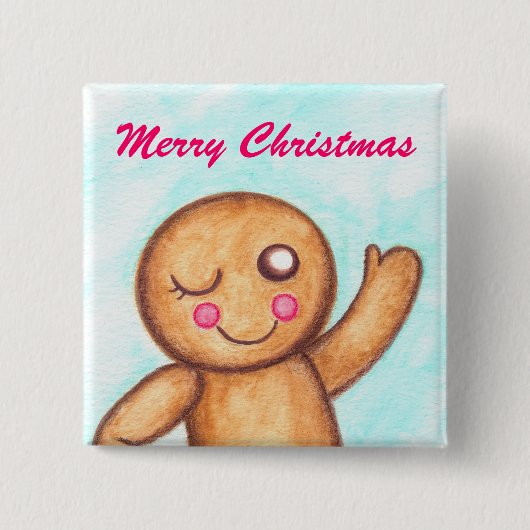 Lebkuchen-Wink-Button Button (Vorderseite)