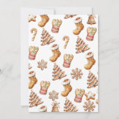 Lebkuchen | Winter Mädchen Baby Shower Einladung (Rückseite)