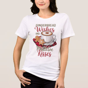 Lebkuchen-Wünsche und Mistelzweig-Küsse Weihnachte Tri-Blend Shirt