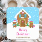 Lebkuchendekor Party Blau und Rosa Rechteckiger Pappuntersetzer