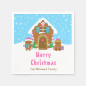 Lebkuchendekor Party Blau und Rosa Serviette (Vorderseite)