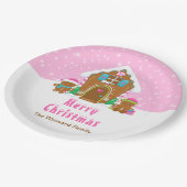 Lebkuchendekor Party hell rosa Pappteller (Schrägansicht)