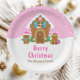 Lebkuchendekor Party hell rosa Pappteller