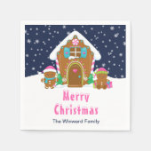 Lebkuchendekor Party Navy Blue and Pink Serviette (Vorderseite)