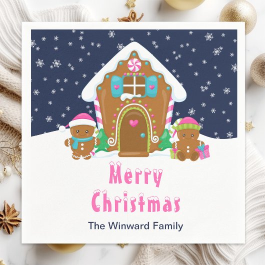 Lebkuchendekor Party Navy Blue and Pink Serviette